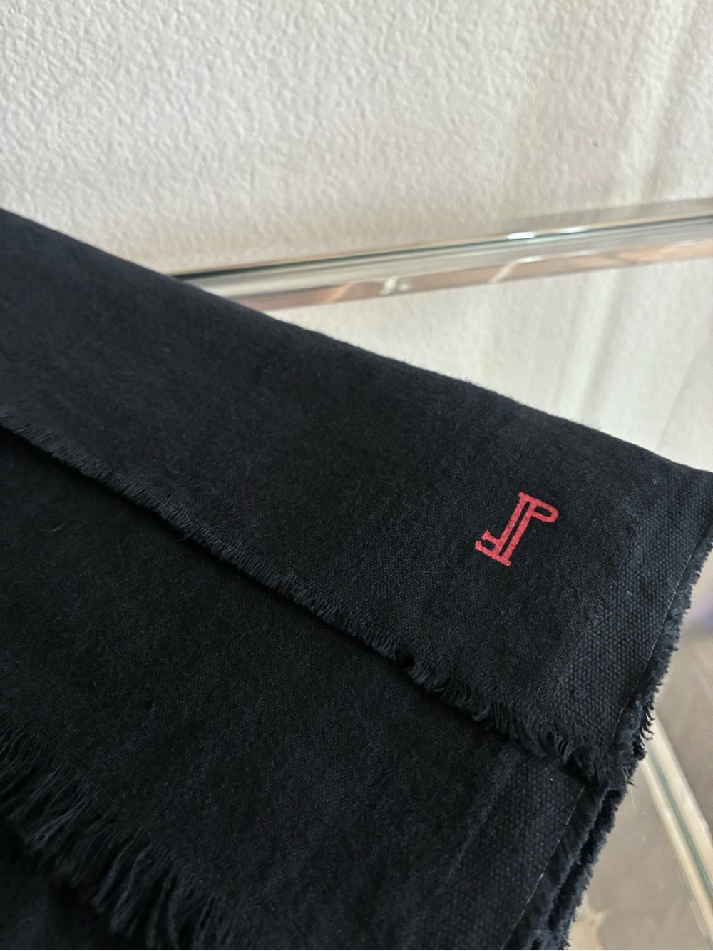 *NWT* Prospective Flow Black Cotton Scarf Shawl 168x60cm Fringed Edge Designer